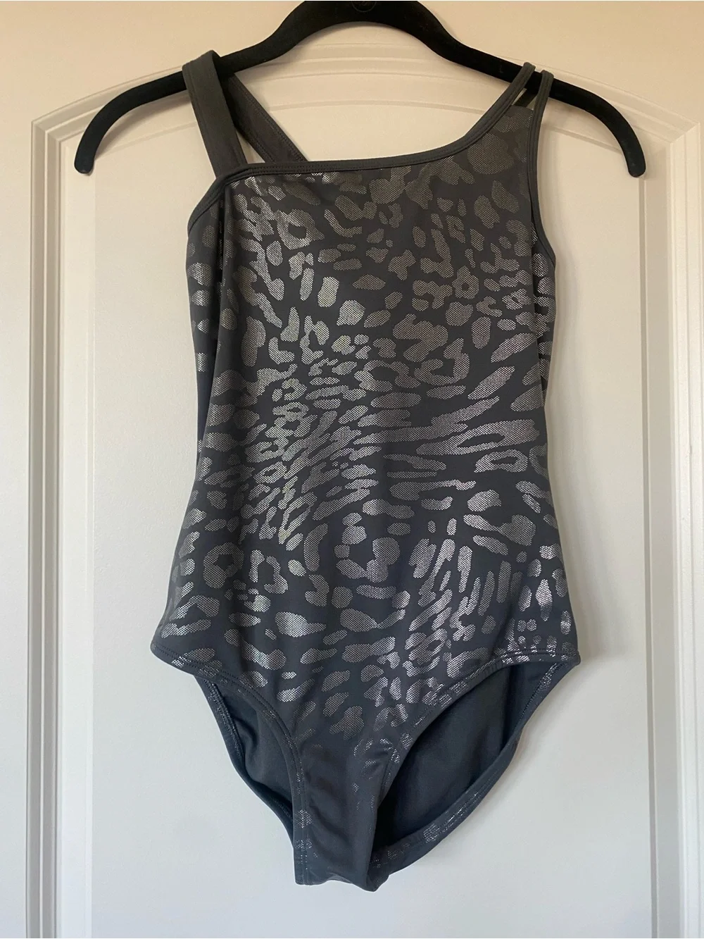 CXJ Justice Gray & Silver Cheetah Print Leotard Size 14